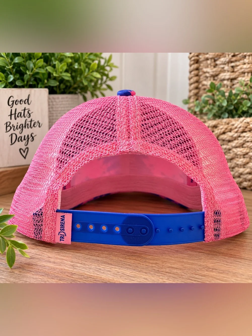 💗 Tri Sirena Pink & Blue Tie-Dye Trucker Hat 🧢